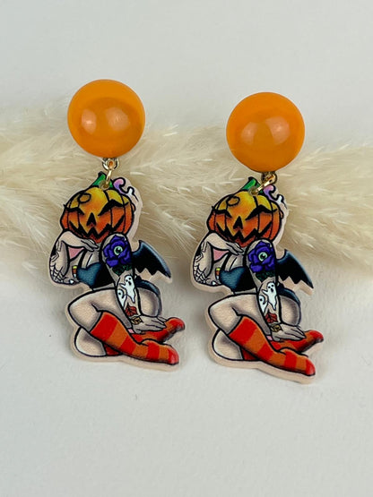 Sexy Pumpkin Lady Earrings