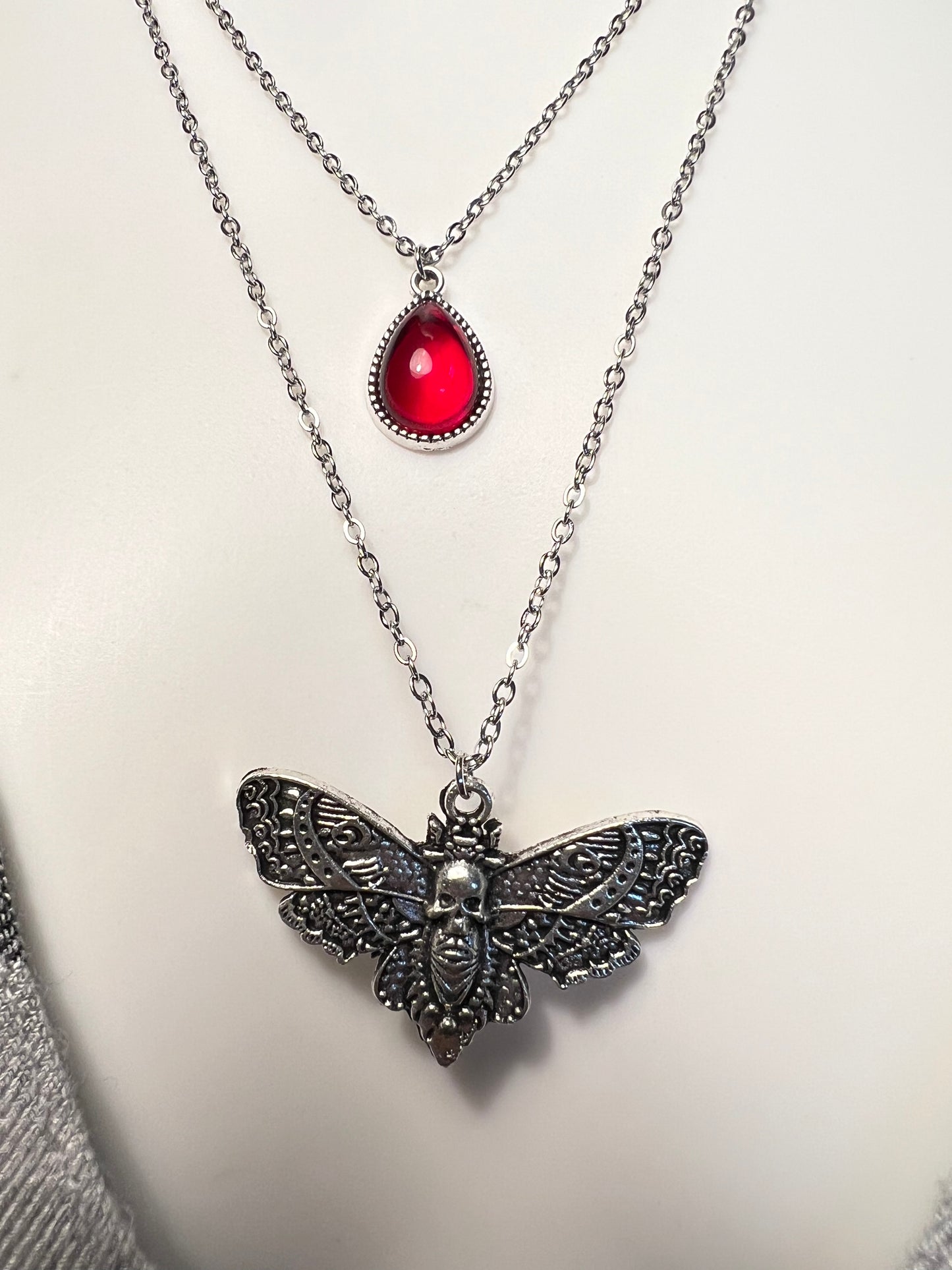 Silver Moth Edgy Layered Necklace