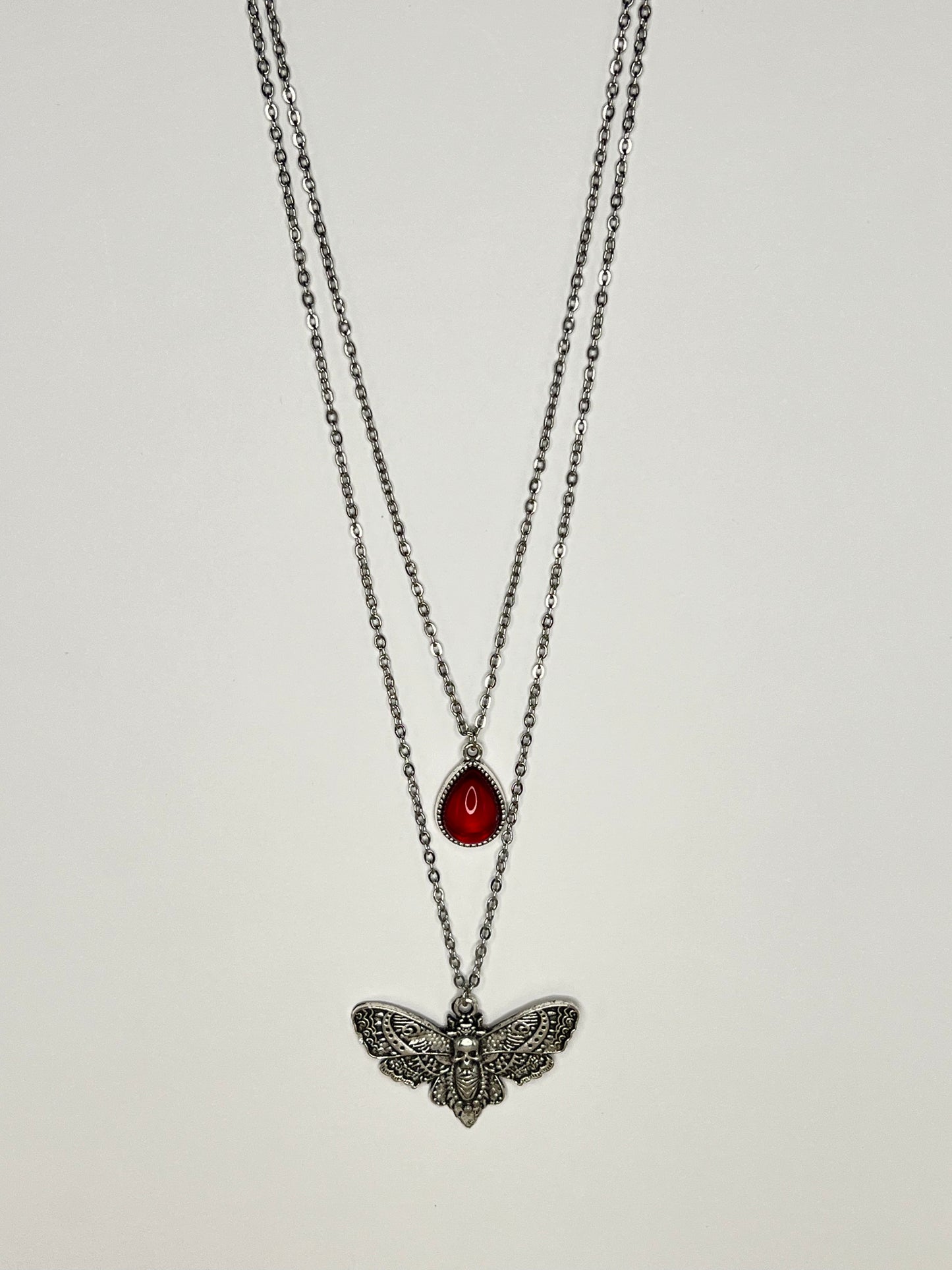 Silver Moth Edgy Layered Necklace