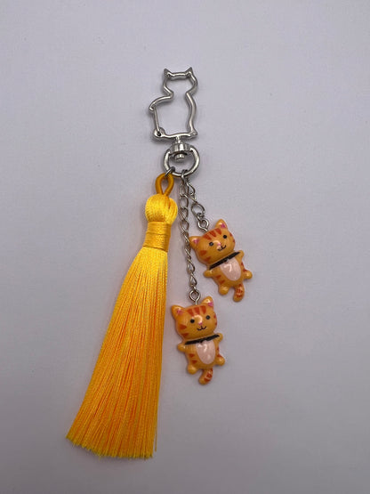 Cute Cats & Tassel Keychain