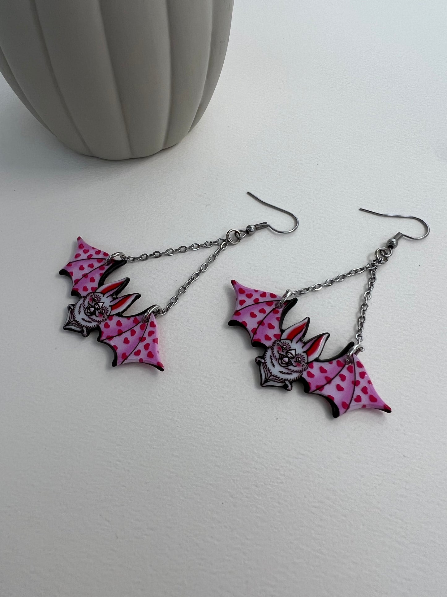 Pastel Goth Bat Earrings