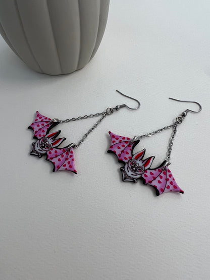 Pastel Goth Bat Earrings