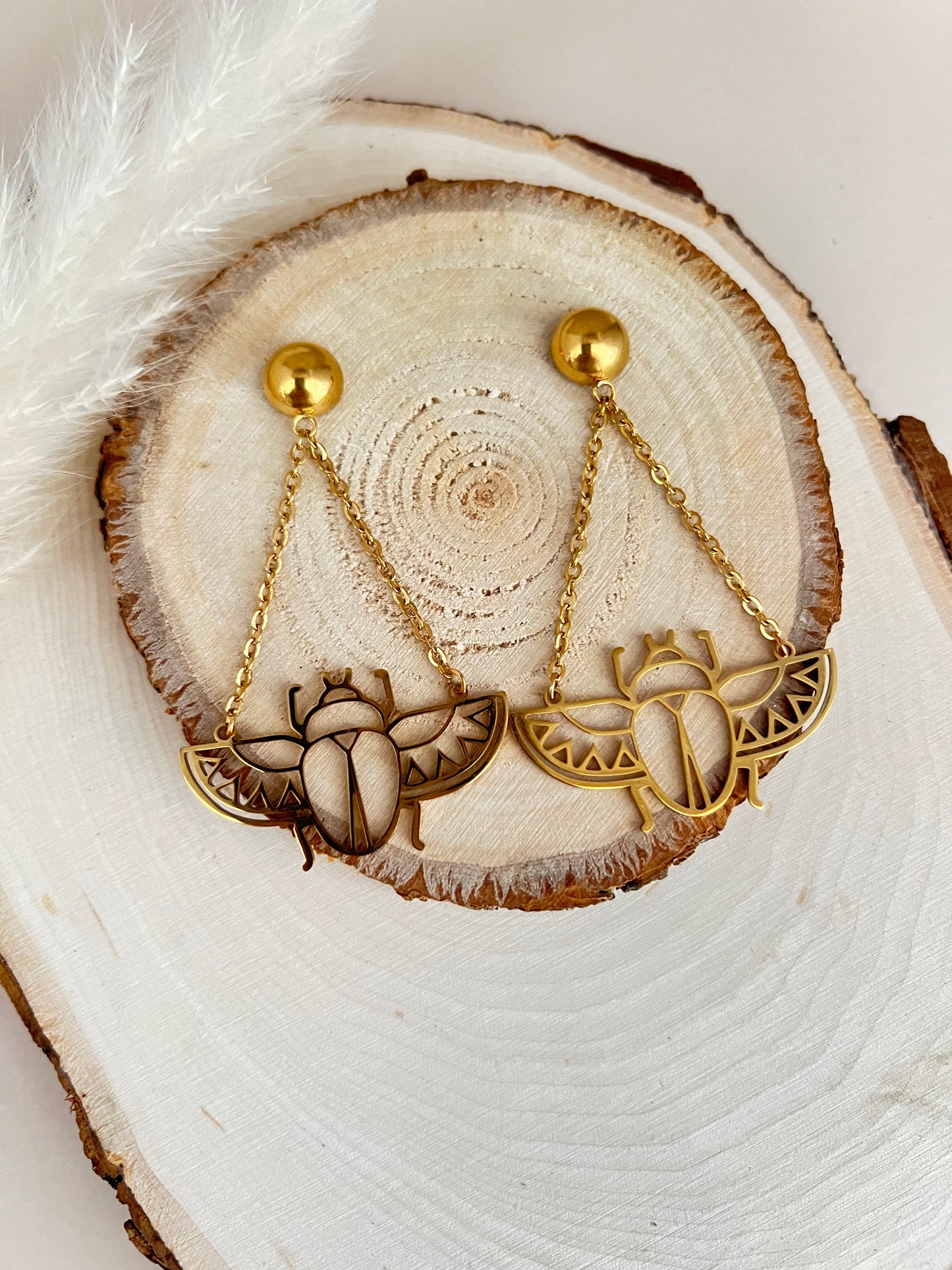 Egyptian Scarab Beetle Earrings