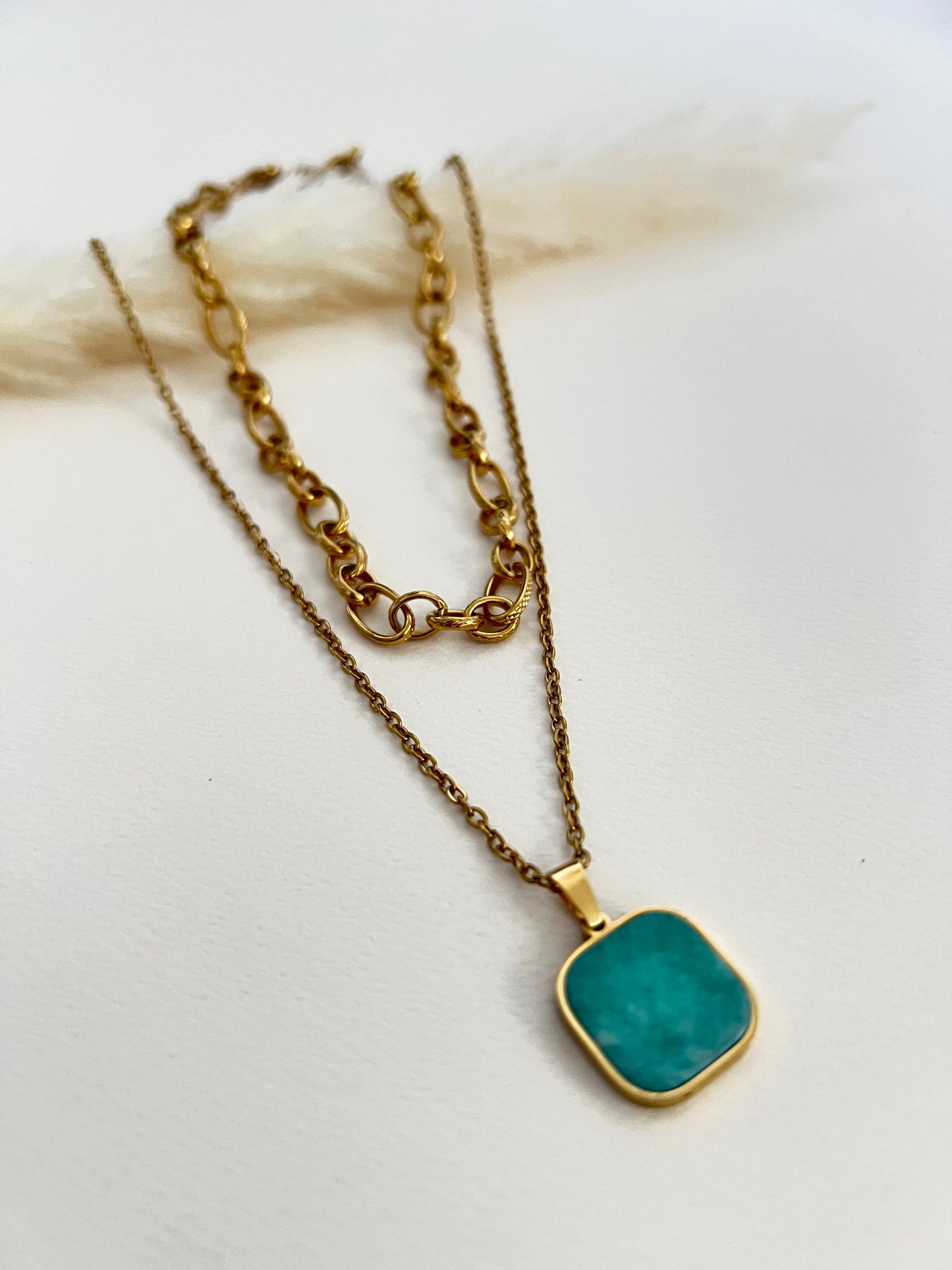 Blue Stone Layered Necklace