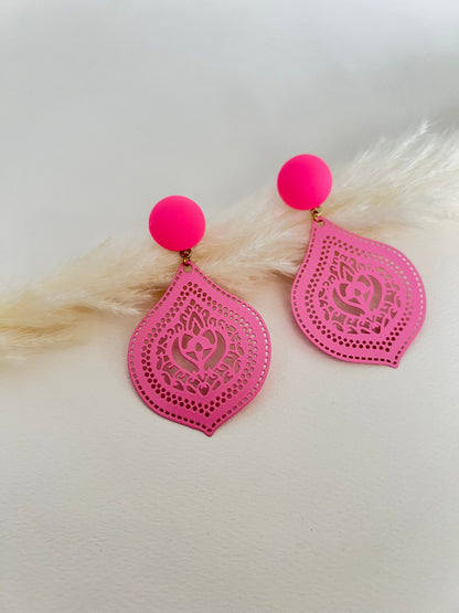 Ornate Pop-of-color Statement Earrings