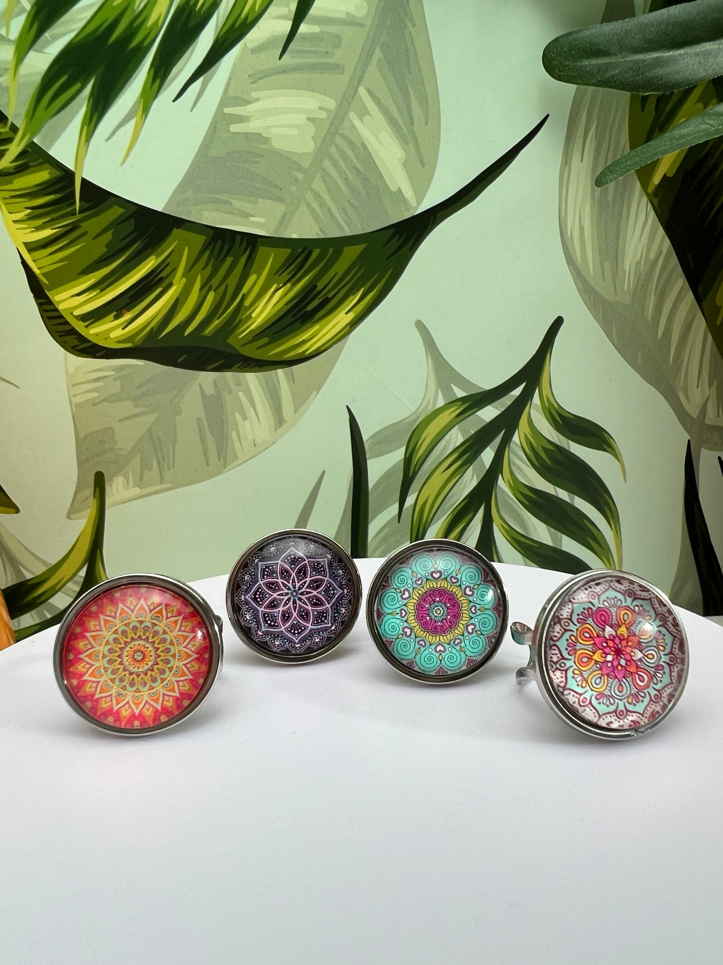 Large Mandala Statement Rings