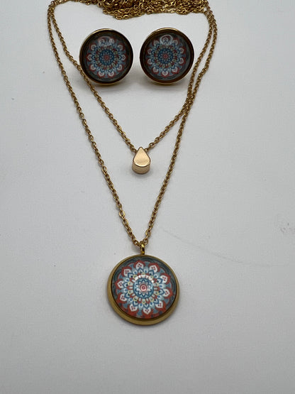 Mandala Layered Necklace Set