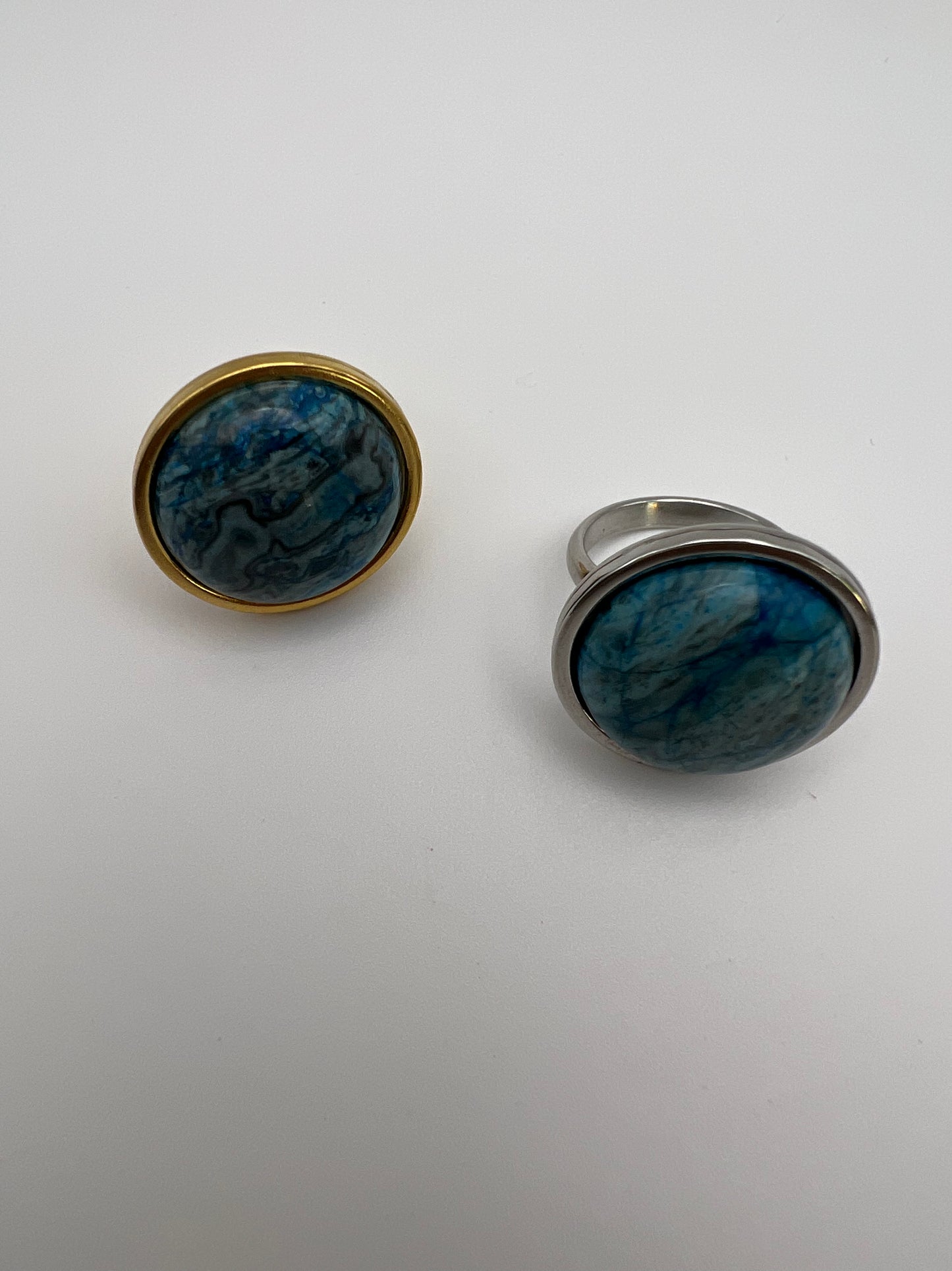 Blue Orchid Stone Statement Rings