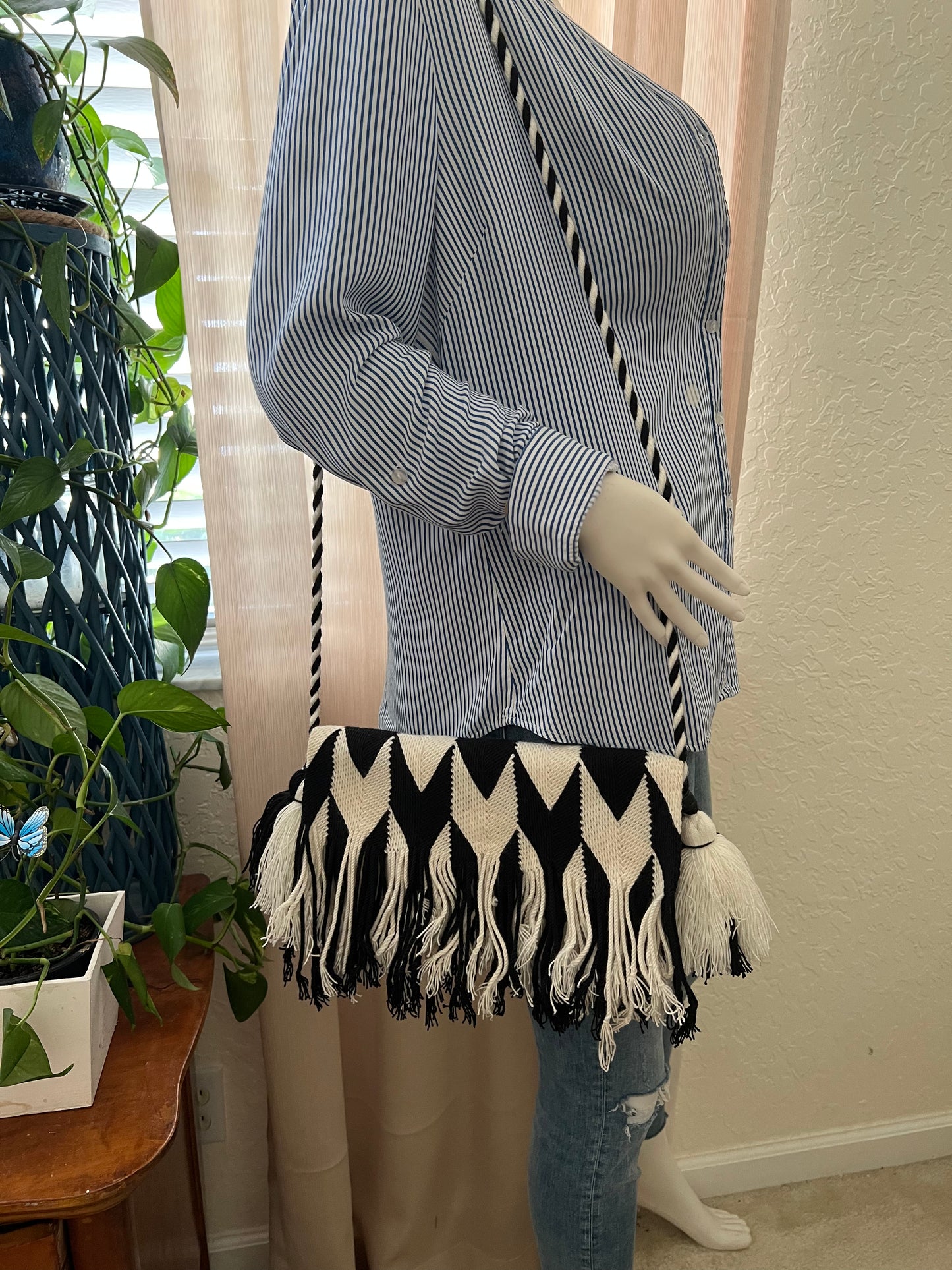 Black & White Classic Chevron Bag