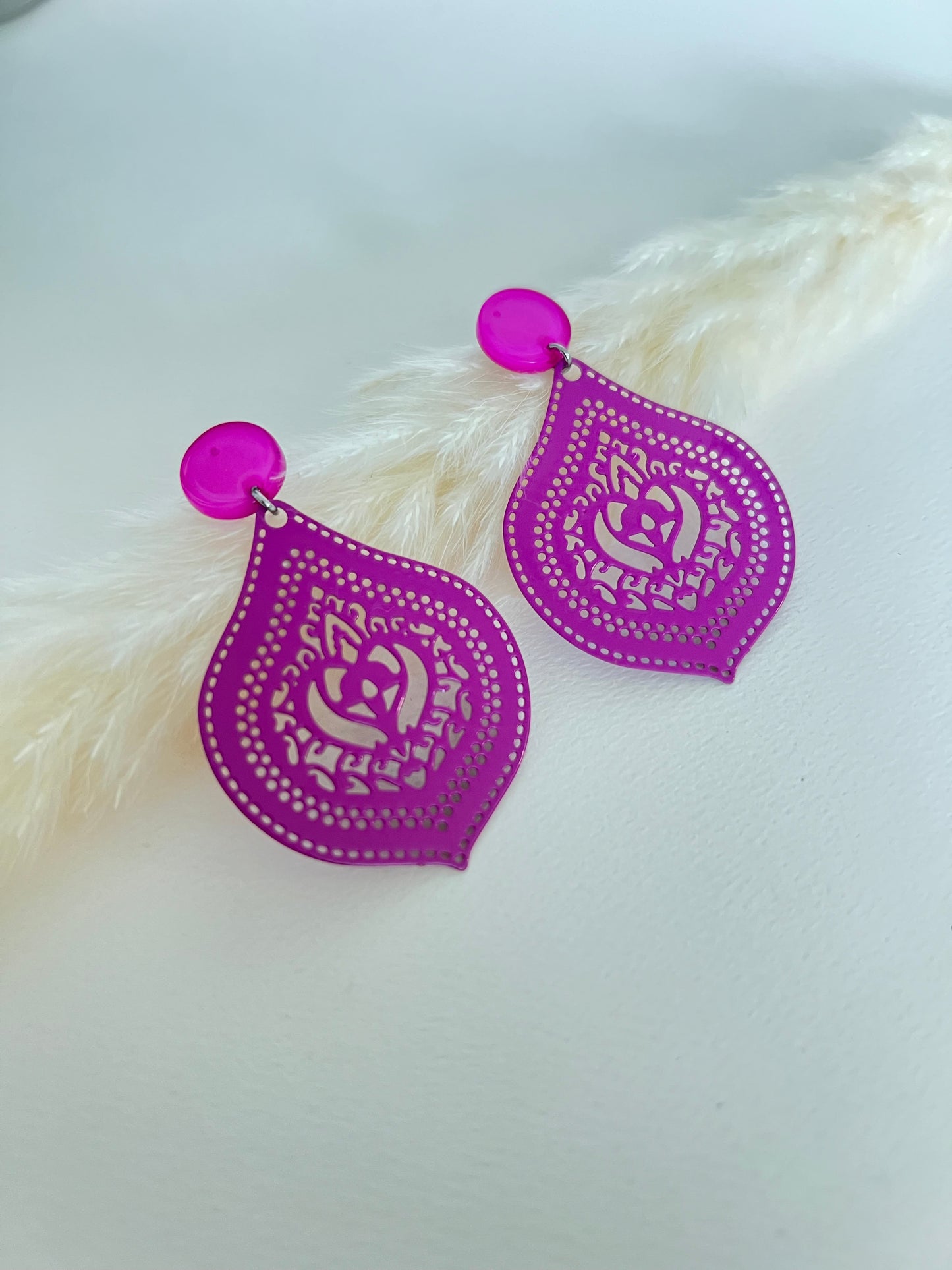 Ornate Pop-of-color Statement Earrings