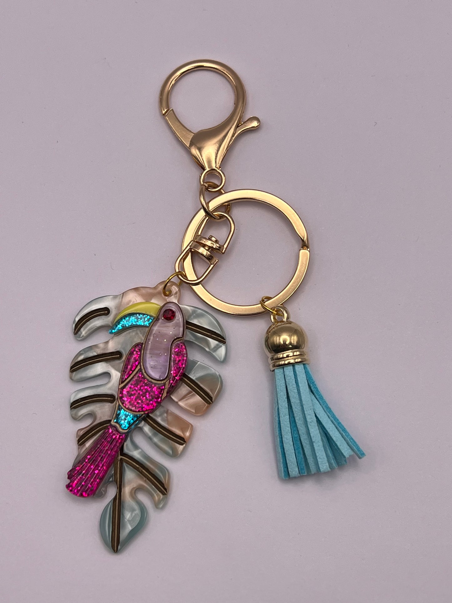 Boho Tropical Bird Keychain