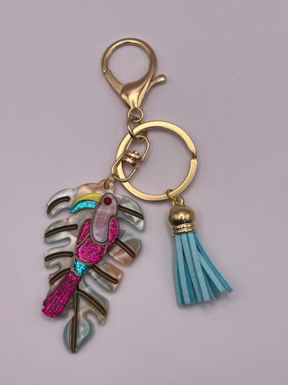 Boho Tropical Bird Keychain