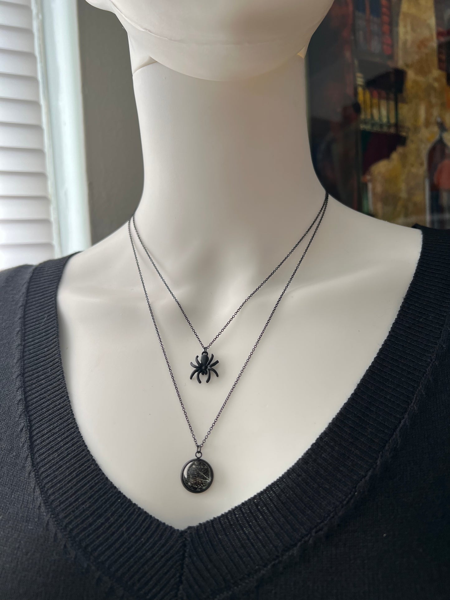 Spiderweb & Spider Layered Necklace