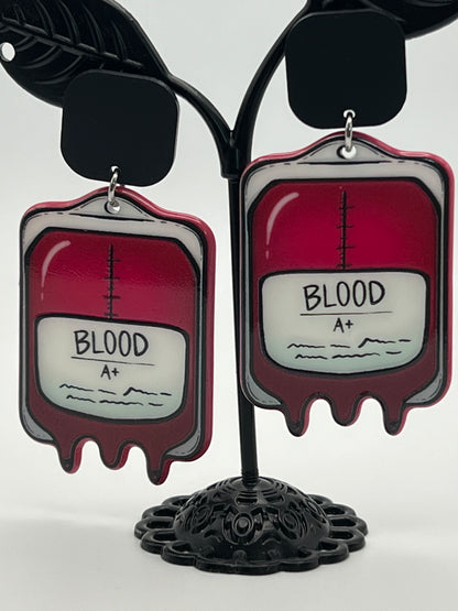 Whimsaigoth Blood Bag Earring