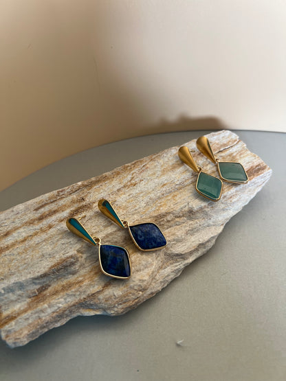 Lapis Lazuli & Aventurine Earrings