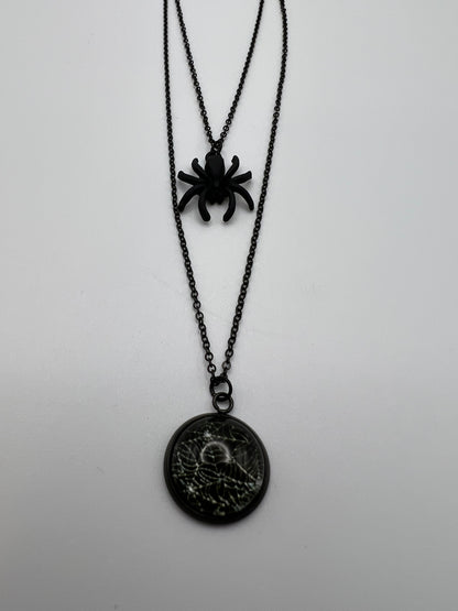 Spiderweb & Spider Layered Necklace