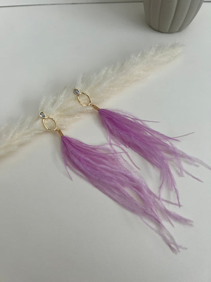 Light Pink Hippie Chic Feather Earrings