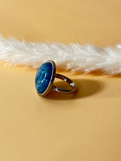 Blue Orchid Stone Statement Rings