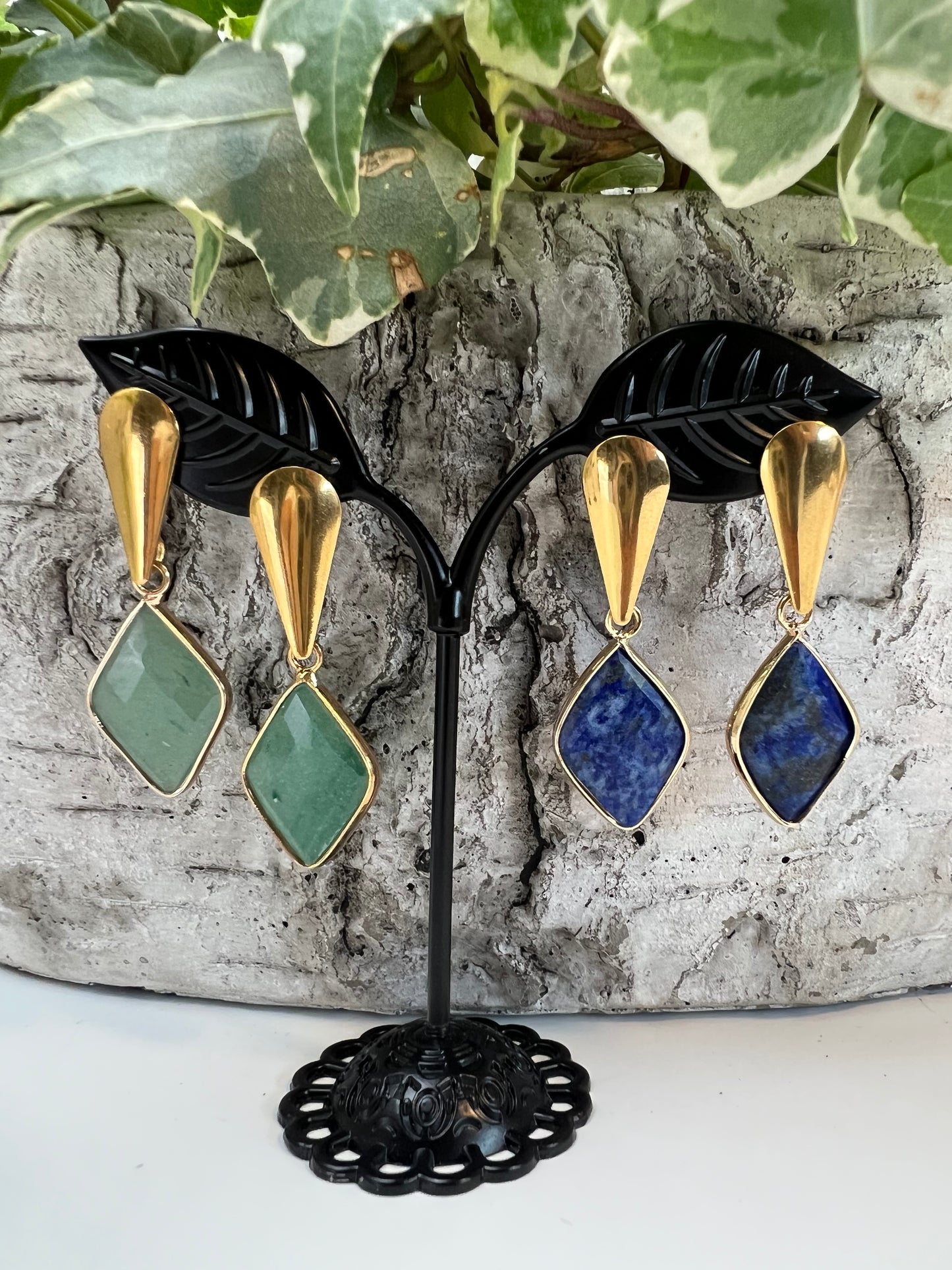 Lapis Lazuli & Aventurine Earrings