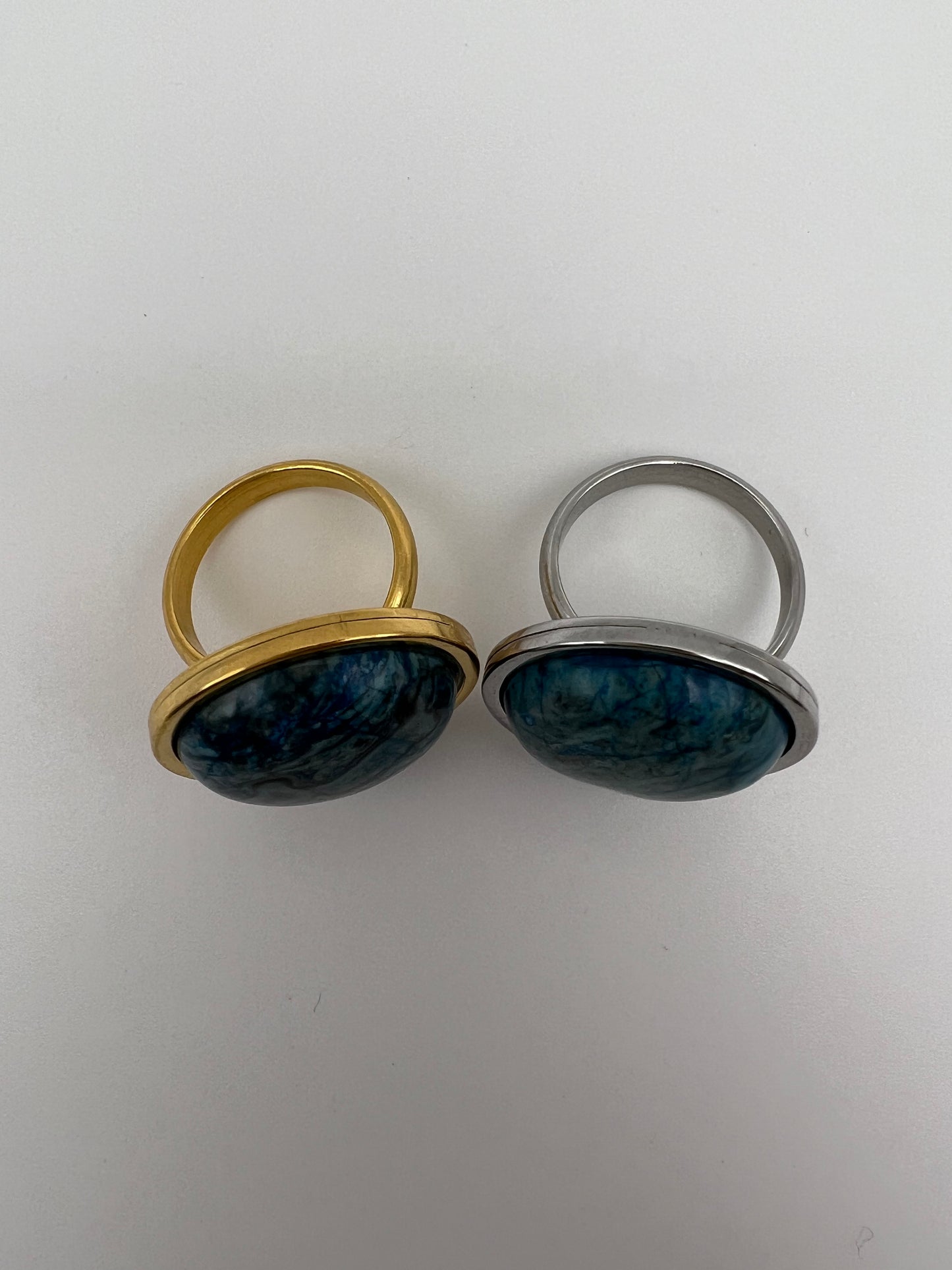 Blue Orchid Stone Statement Rings