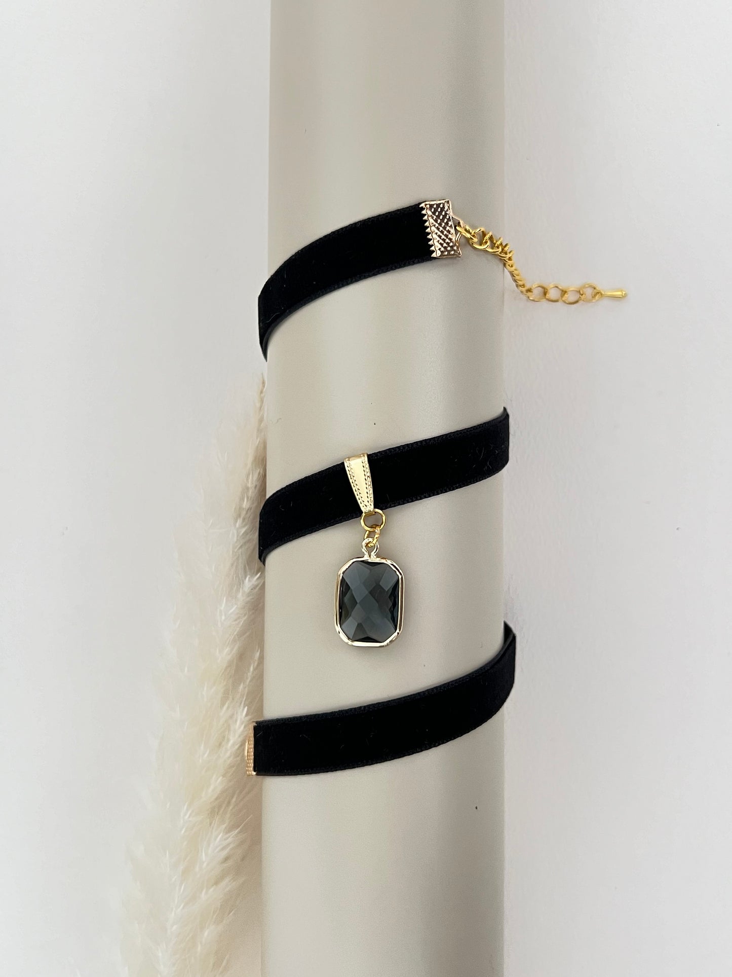 Velvet Choker with Stylish Pendant