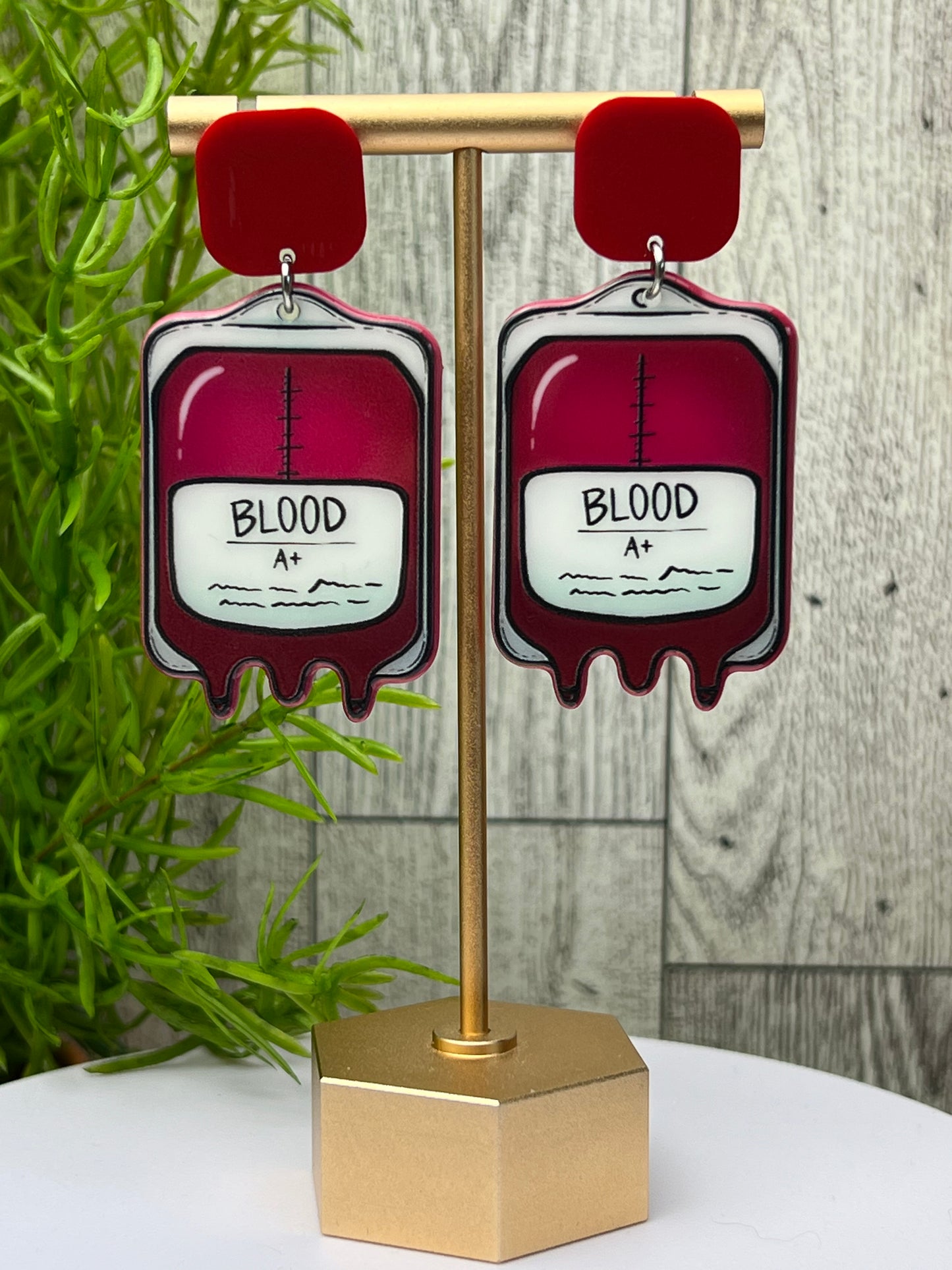 Whimsaigoth Blood Bag Earring