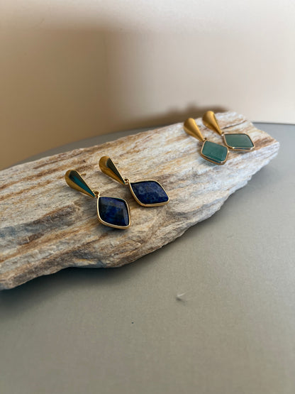 Lapis Lazuli & Aventurine Earrings