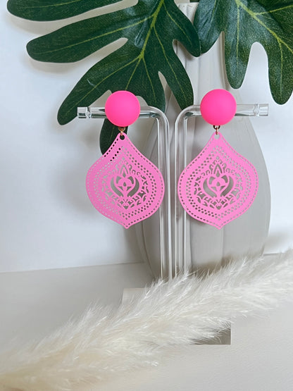 Ornate Pop-of-color Statement Earrings