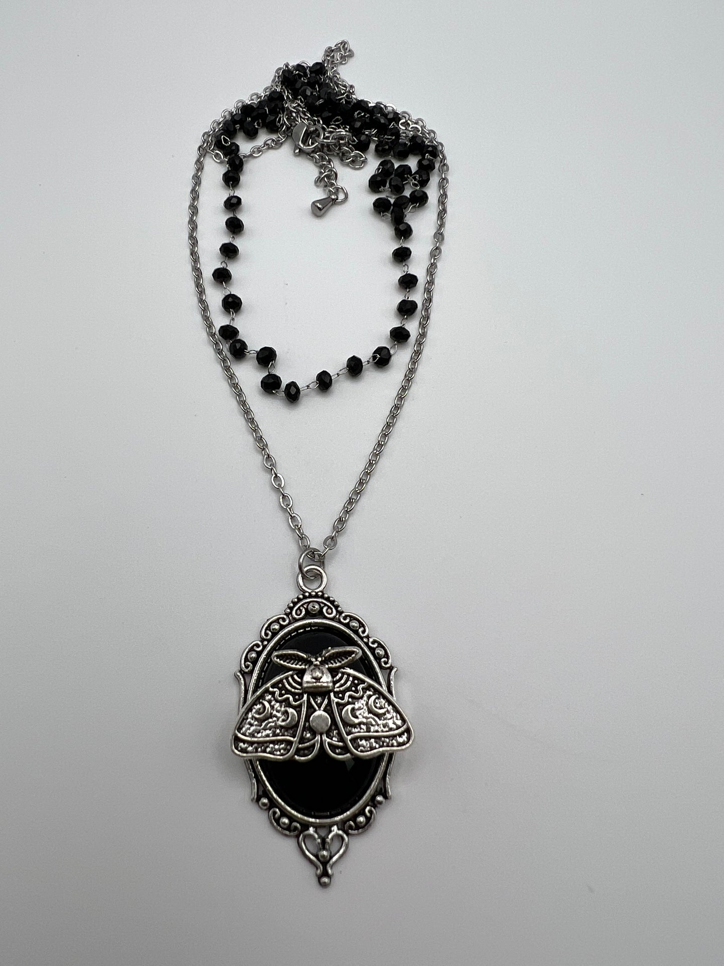 Gothic Chic Stylish Moth Layered Necklace