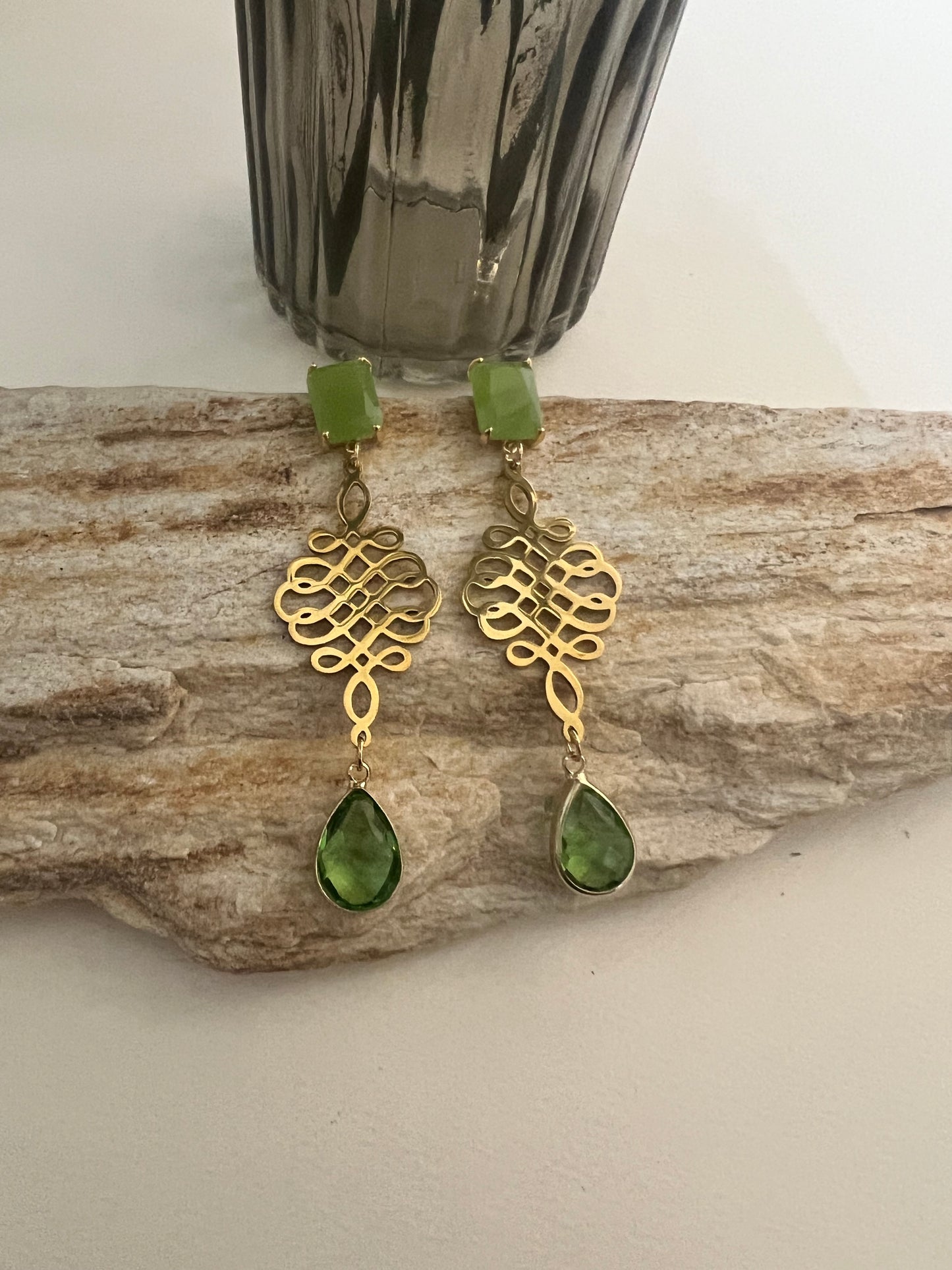 Geometric Minimalist Stone Earrings