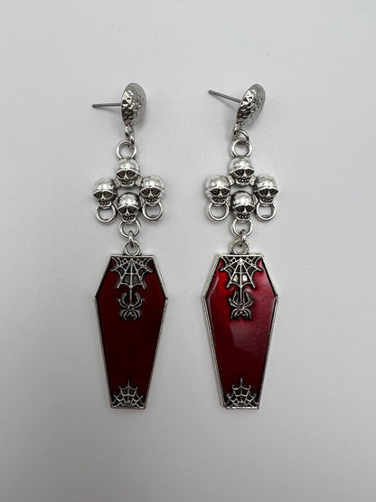 Vampire Coffin Statement Gothic Earrings