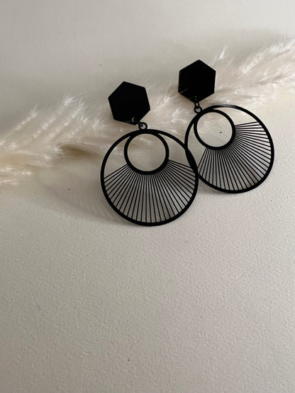 Art Deco Geometric Dangle Earrings