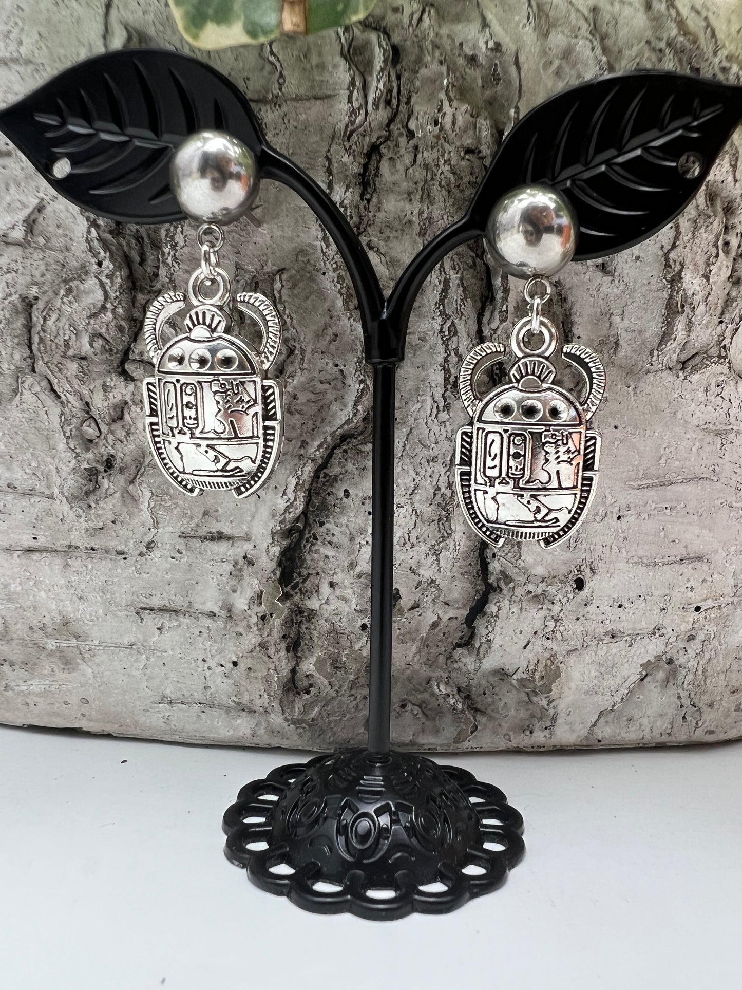 Egyptian Scarab Statement Earrings