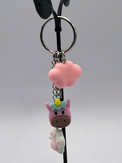 Kawaii Unicorn & Cloud  Polymer Clay Keychain