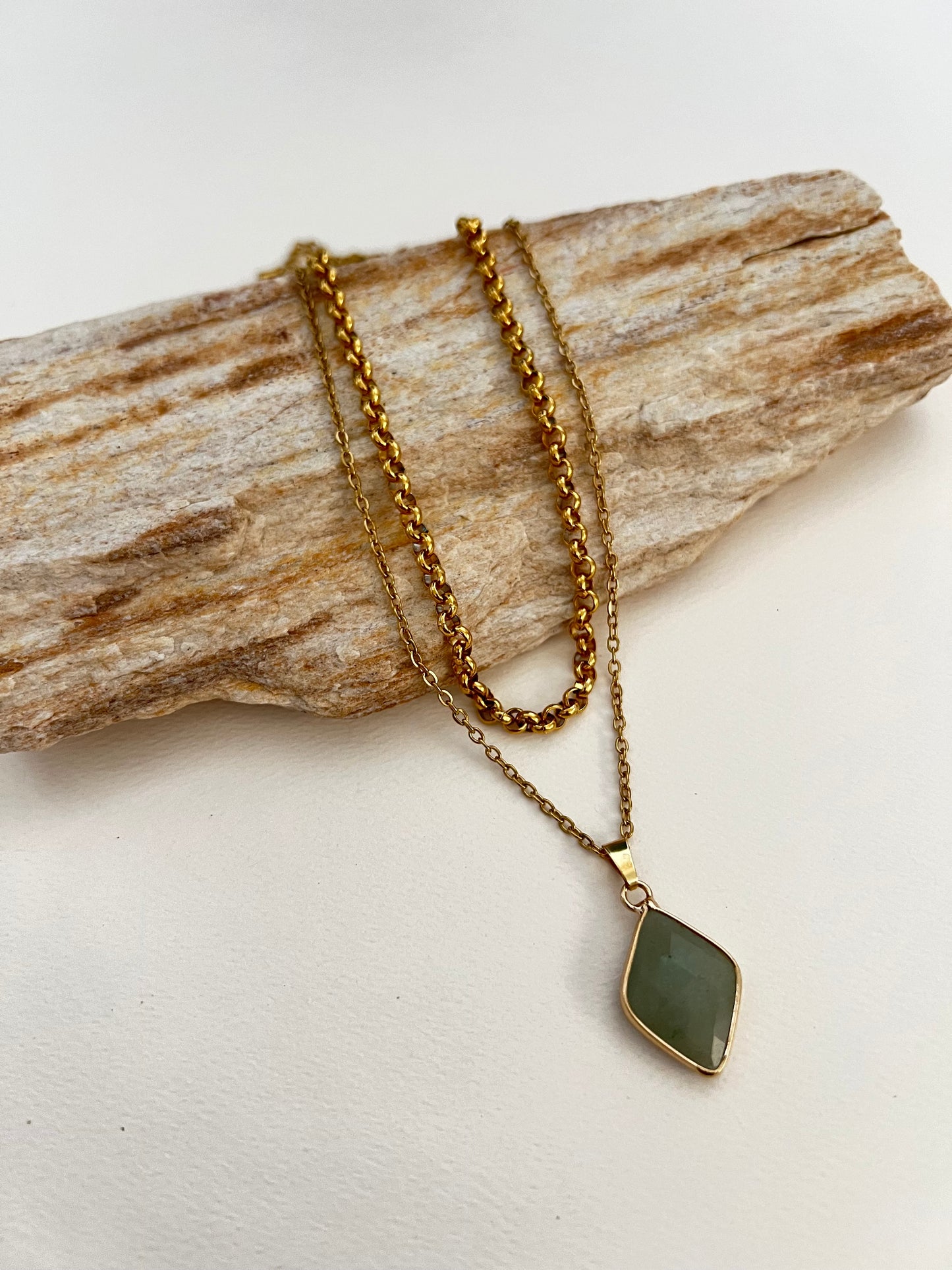 Elegant Green Aventurine Layered Necklace