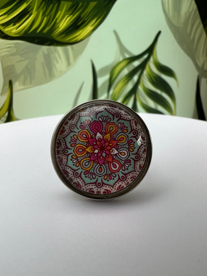 Large Mandala Statement Rings