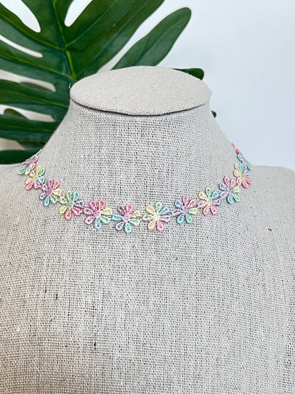 Embroidery Coquette Floral Choker