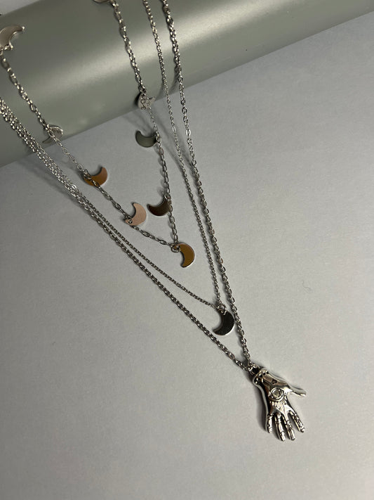 Palmistry &  Moon Layered Necklace