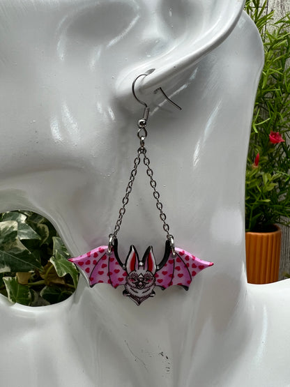 Pastel Goth Bat Earrings