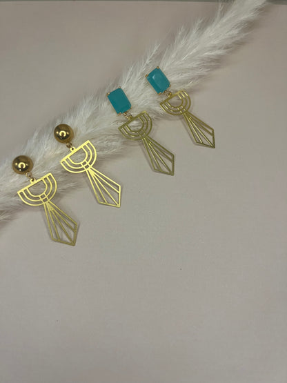 Art Deco-Inspired Brass Earrings