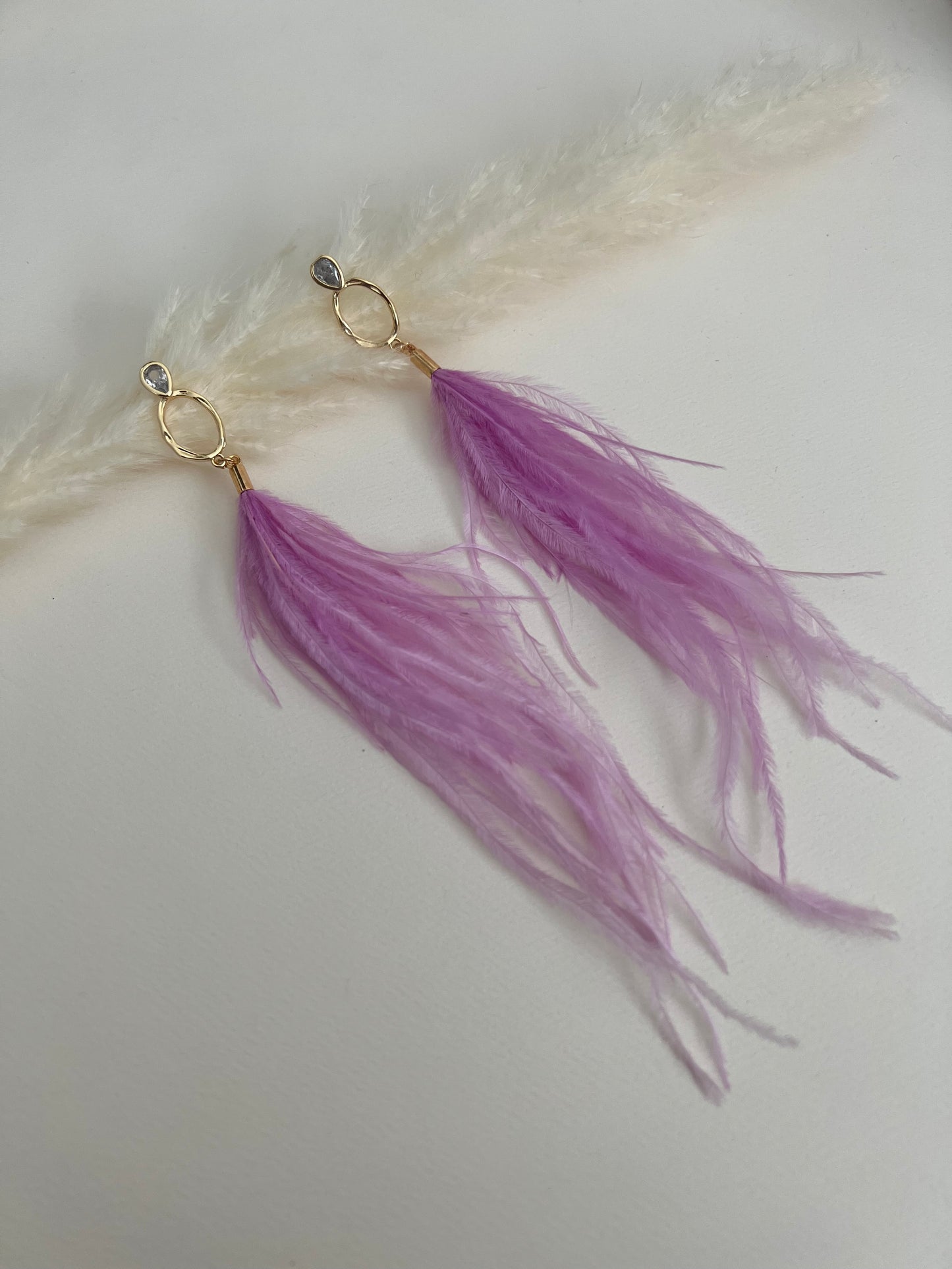 Light Pink Hippie Chic Feather Earrings