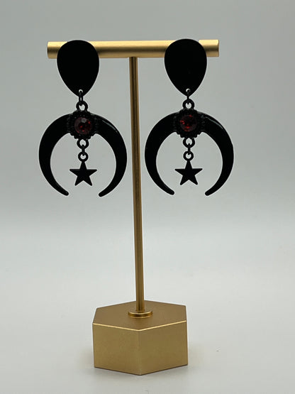 Black & Red Classic Gothic Earrings