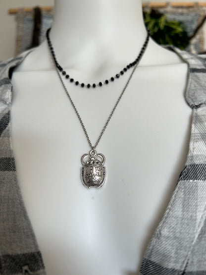 Egyptian Scarab Layered Necklace