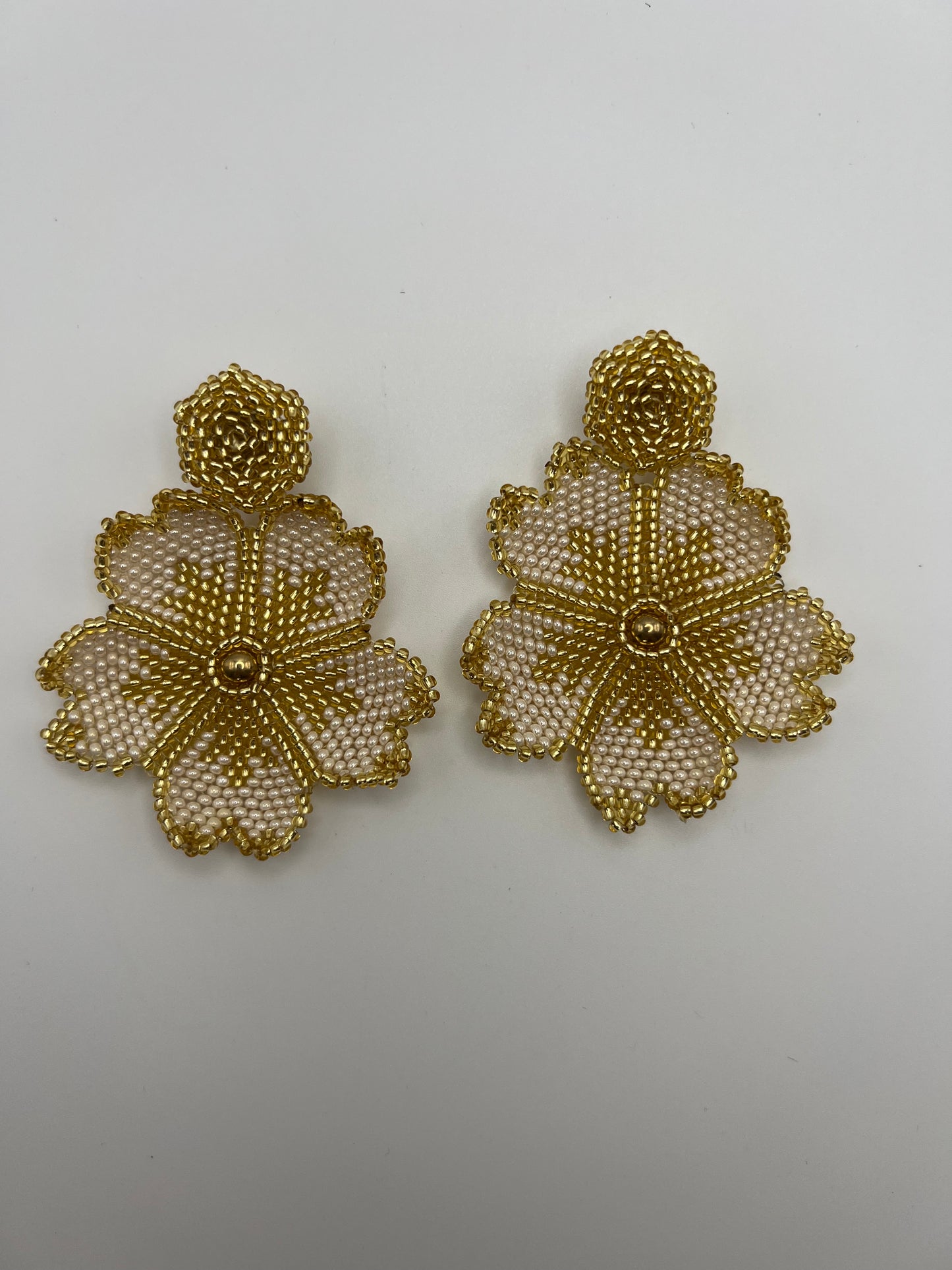 Beaded Flower Dangle Earrings