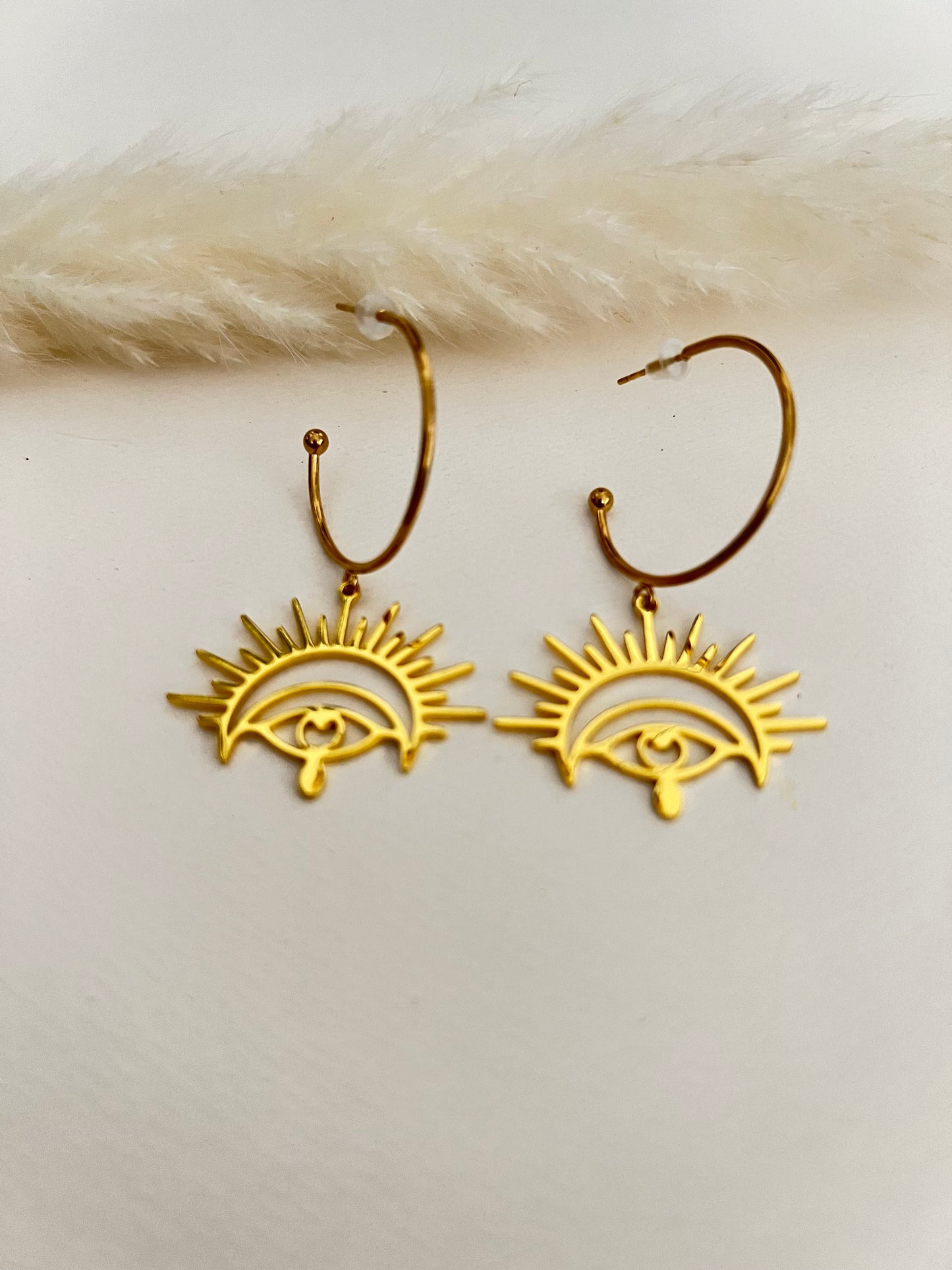 Esoteric Pendant Hoop Earrings