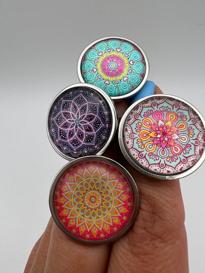 Large Mandala Statement Rings