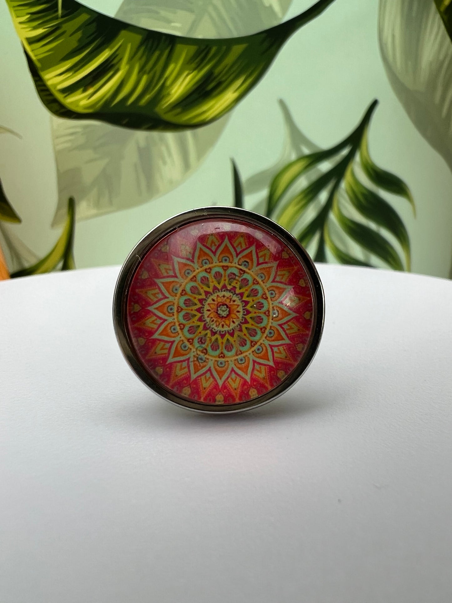 Large Mandala Statement Rings