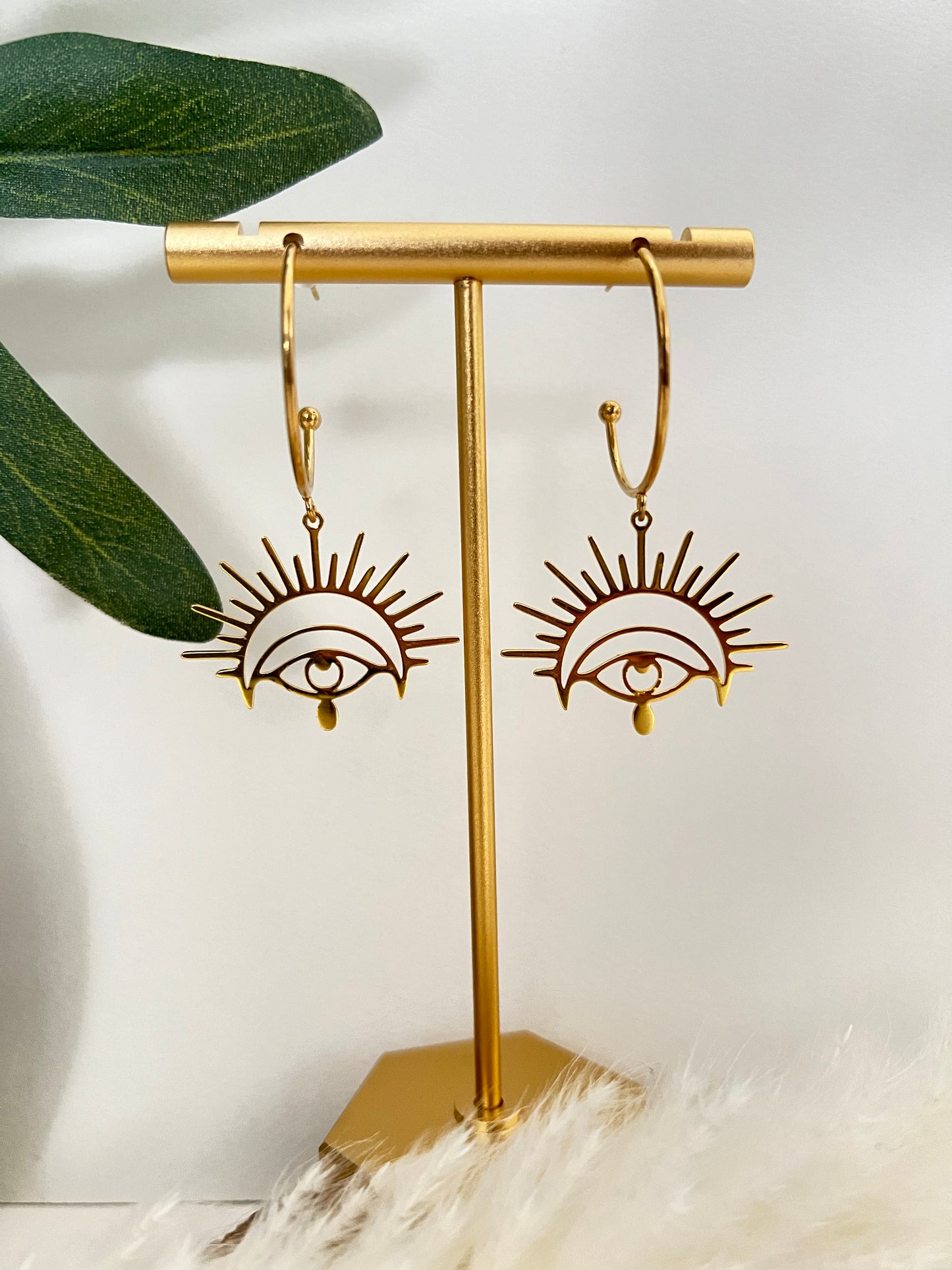 Esoteric Pendant Hoop Earrings