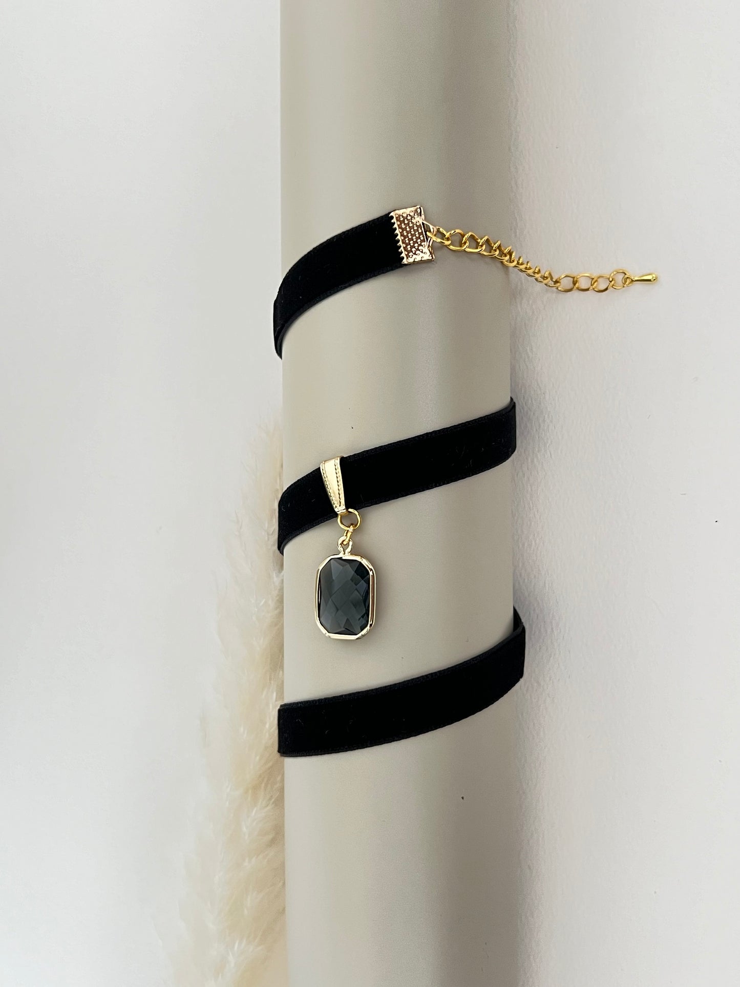 Velvet Choker with Stylish Pendant