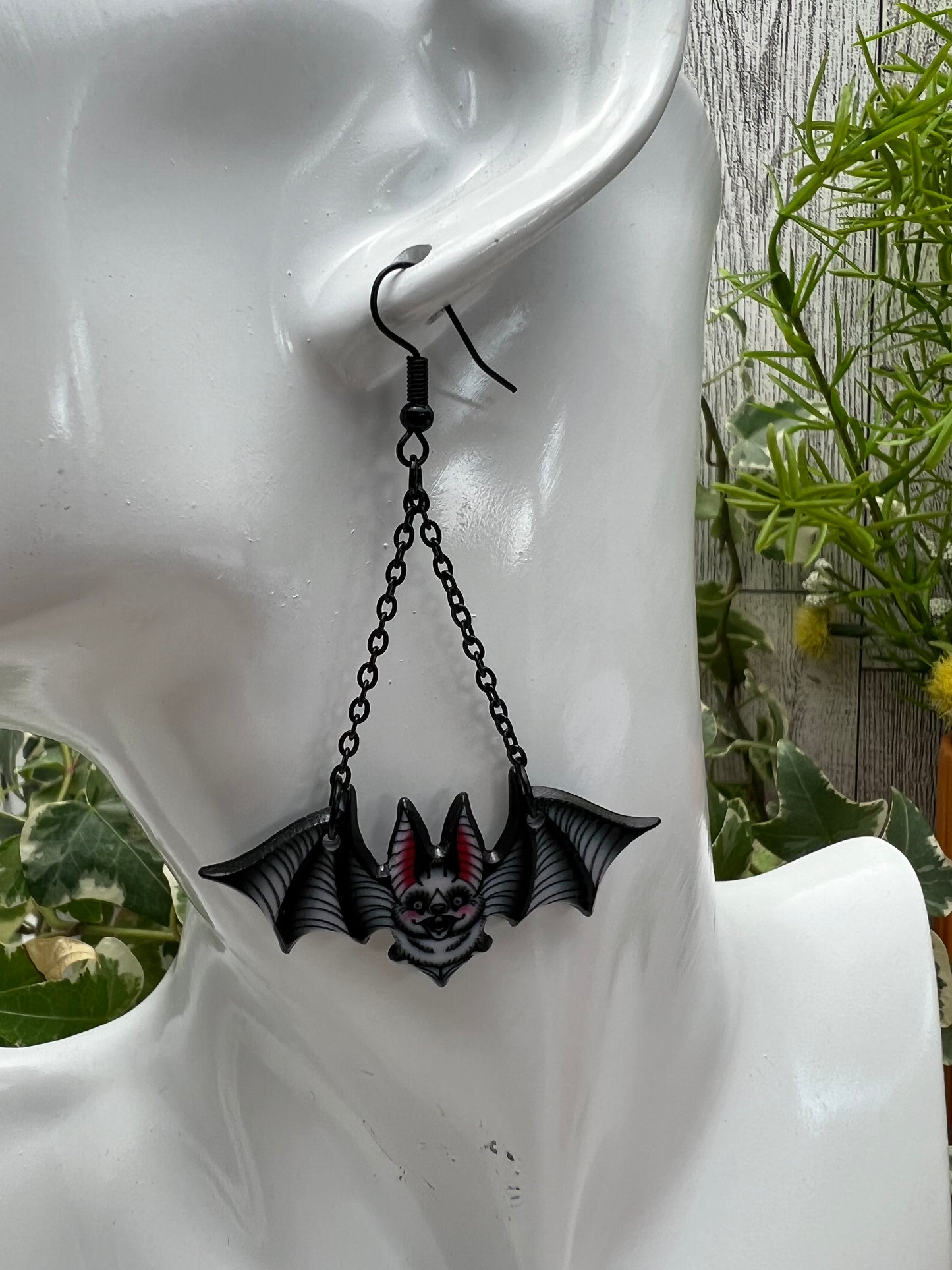 Pastel Goth Bat Earrings